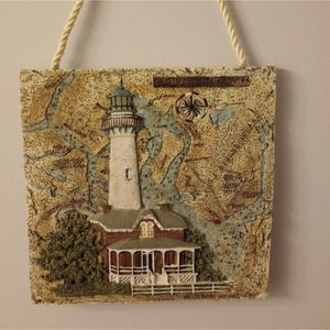 Donna Elias St. Simons Island GA Lighthouse 3D Tile Table or Hang Art Plaque